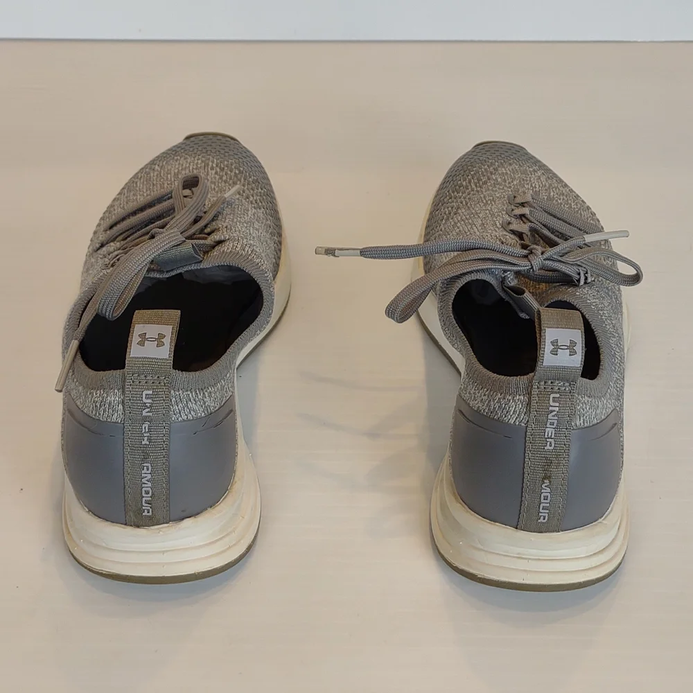 Women's Under Armour Pewter/Ghost Grey SMGX Charged Covert Knit Sneakers